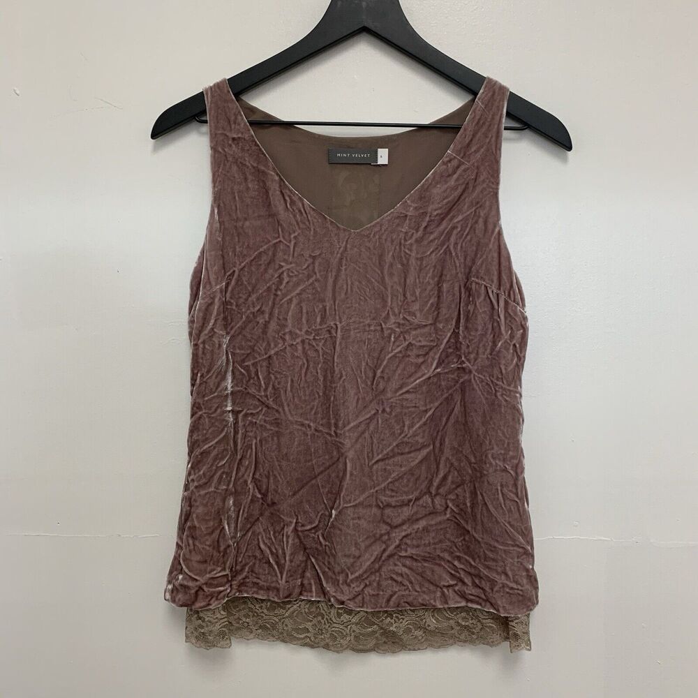 Mint Velvet Rose Gold Velvet Tank Size 6